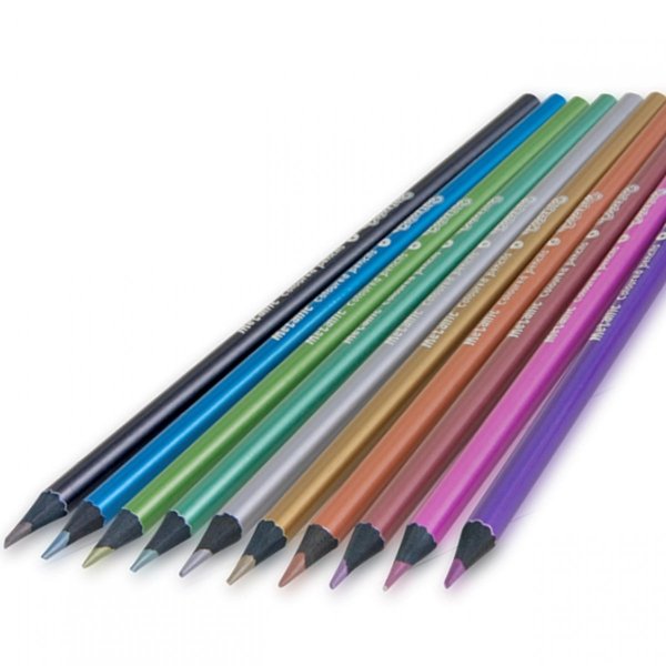Kredki Metaliczne Colorino 10 Kolorów Ołówkowe Okrągłe [34678PTR]