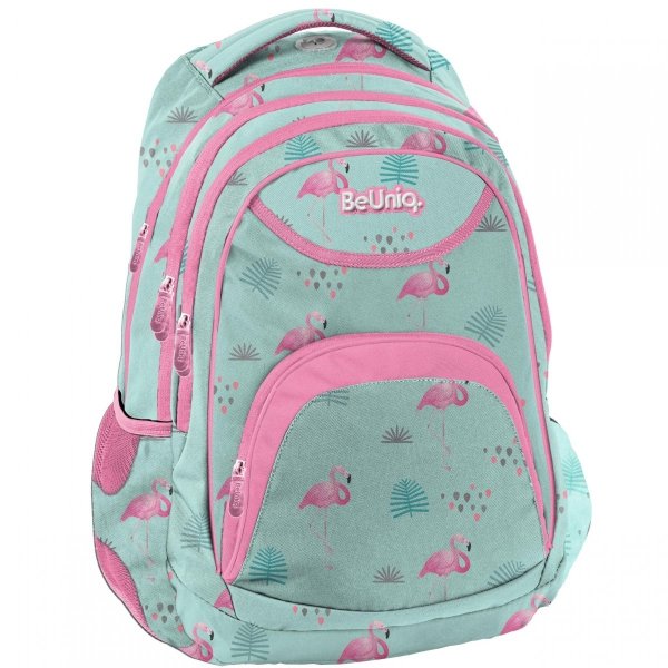 Flamingi Plecak dla Dziewczyny Nastolatki Miętowy BeUniq [PPLF19-2708]