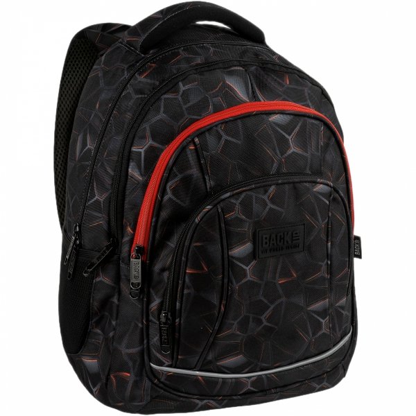 PLECAK BACKUP SZKOLNY MŁODZIEŻOWY ZESTAW 5w1 DLA CHŁOPAKA 4 kom. TECHNO RED