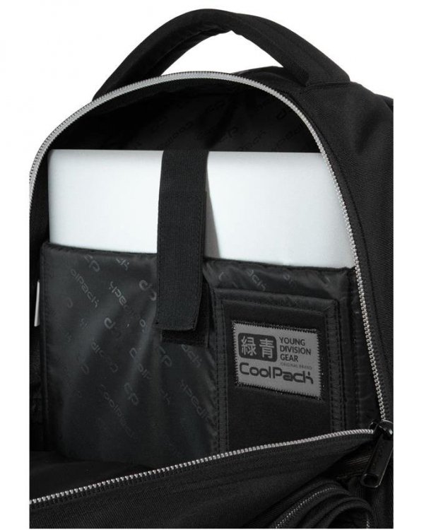 Czarny Plecak CoolPack Cp Młodzieżowy z Napisem SILVER [A22118]