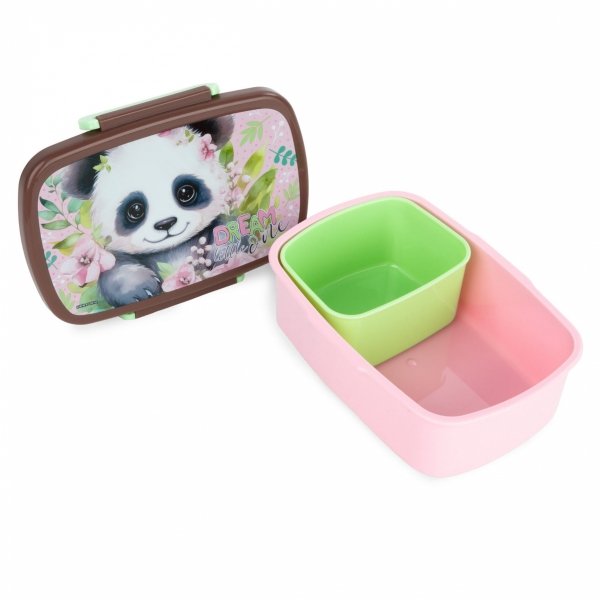 PANDA PLECAK z MISIEM DLA UCZENNIC SZKOLNY DZIEWCZĘCY DO 1 KLASY ZESTAW 5el