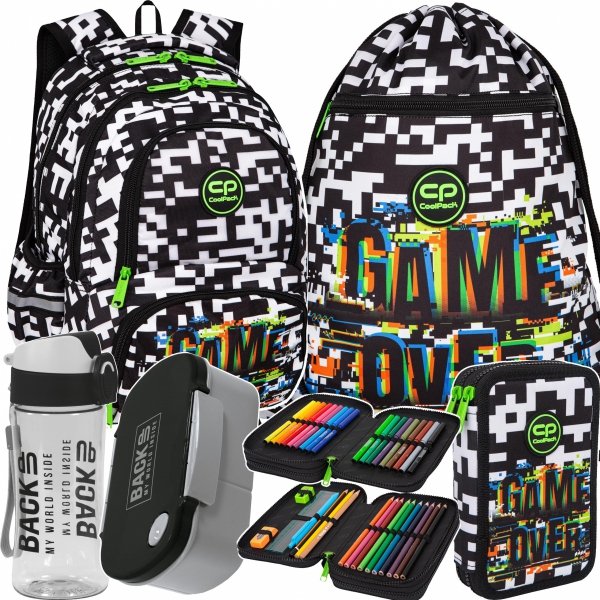 DUŻY ZESTAW GAMER COOLPACK PLECAK CP GAMING GAME GRA DLA CHŁOPAKA