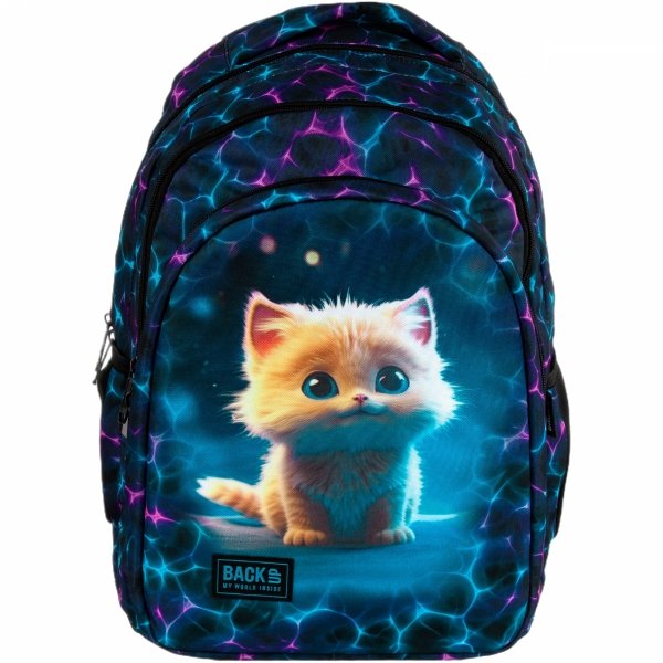 PLECAK KOTEK KOMPLET 3 elem. BACKUP SZKOLNY MŁODZIEŻOWY CATS 3 WZORY