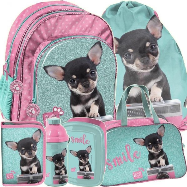 Plecak Szkolny Chihuahua w Pieski dla Dziewczyny Zestaw [PTE-090]