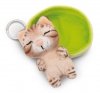 NICI 49987 Brelok Sleeping Pets kot bengalski 8cm, koszyk zielony
