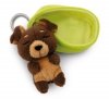 NICI 49990 Brelok Sleeping Pets pies brązowy 8cm, koszyk zielony