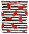 Torebka ozdobna prezentowa paski owoce 1400A 31x42x12cm p12, mix cena za 1 szt