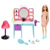 Barbie Salon fryzjerski Totally Hair Zestaw + Lalka HKV00 MATTEL