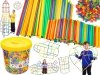 Słomki Konstrukcyjne, Klocki, Patyczki ok. 800 Sztuk Wiaderko