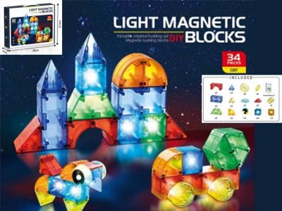 Madej Klocki magnetyczne świecące 32 elementy