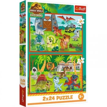Trefl Puzzle 2x24 elementy Małe dinozaury Jurassic World
