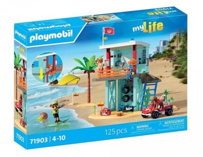 Playmobil Zestaw z figurkami My Life 71903 Wieża ratownicza i plażowy samochód buggy