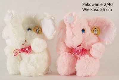 Maskotka Słoń z kokardą mały 25cm 03282 DEEF mix cena za 1 szt