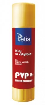 Klej w sztyfcie 8g PVP p30. TETIS, cena za 1szt.