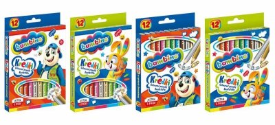 Kredki BAMBINO 12kol drewn.15cm std. MAJEWSKI mix cena za 1 szt