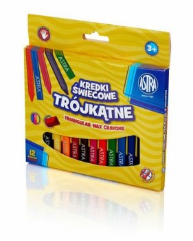 Kredki świecowe trójkątne 12kol ASTRA