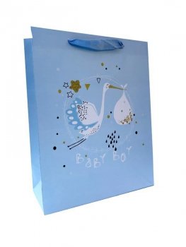 Torebka ozdobna prezentowa słoń / bocian 1017A 31x42x12cm p12, mix cena za 1 szt