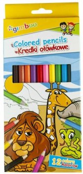 Kredki ołówkowe sześciokątne 12 kolorów Gimboo