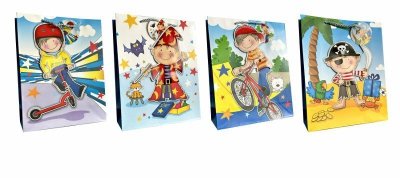 Torebka ozdobna prezentowa 4wz 30x41,5x12cm JP 331A mix cena za 1 szt