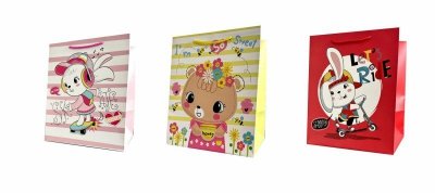 Torebka ozdobna prezentowa 4wz 4645L 26x32x25cm szerokie dno mix cena za 1 szt