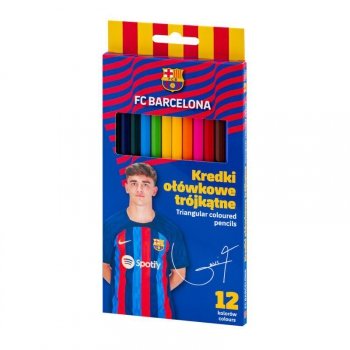 Kredki ołówkowe trójkątne FC Barcelona 12 kolorów