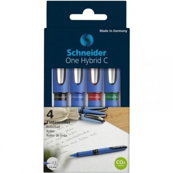Pióra kulkowe SCHNEIDER One Hybrid C 0,3 mm, 4 kolory