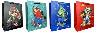 Torebka ozdobna prezentowa 4wz 26x32x12cm JP 1036B mix cena za 1 szt