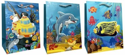 Torebka ozdobna prezentowa 4wz 26x32x12cm JP 655B mix cena za 1 szt