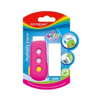 Gumka uniwersalna KEYROAD Smile 1+1 blister mix kolorów KR971846