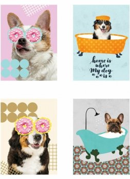 Zeszyt A5 60k linia laminowany Funny Dog p10, mix cena za 1 szt