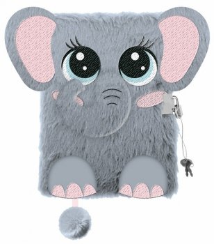 Pamiętnik z kłódką 3D włochacz A5 96k linia ELEPHANT Słoń
