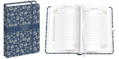 Kalendarz 2025 książkowy A5 384 Mat+UV Floral