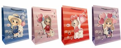 Torebka ozdobna prezentowa 31x41,5x12cm 3084A mix cena za 1szt