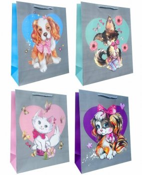 Torebka ozdobna prezentowa 18x23x10cm K31C mix cena za 1szt