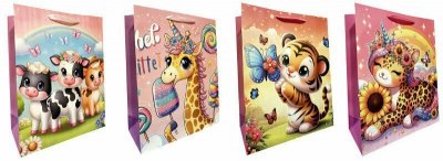 Torebka ozdobna prezentowa 30x42x12 cm 2420A mix cena za 1 szt