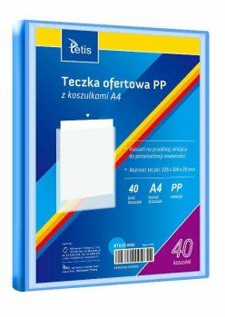 Teczka ofertowa A4 PP + 40 koszulek niebieska BT630-N40 tetis