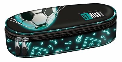 Piórnik saszetka usztywniona z wewnętrzną klapką ST.RIGHT PC-01 Neon Football
