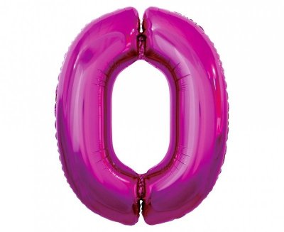 Balon foliowy Cyfra 0, różowa, 92 cm
