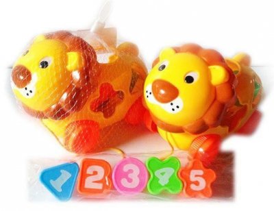 PROMO Zabawka do ciągania Lew sorter 471111 Mega Creative