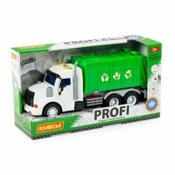 Polesie 86495 Profi' samochód komunalny z napędem, zielony, światło, dźwięk w pudełku