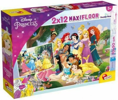 PROMO Puzzle dwustronne Supermaxi 2x12el. 50x35cm Księżniczki 86566 LISCIANI p12