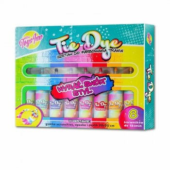 Zestaw do farbowania tkanin Tie Dye duży 8 kolorów 7052 STNUX