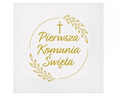 Serwetki Pierwsza Komunia Święta (kłosy) 33x33cm / 20
