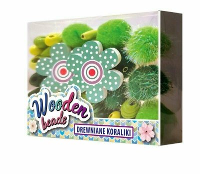 PROMO Koraliki drewniane do nawlekania małe zielone STN 7267 (7663)