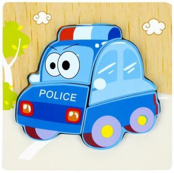 PROMO Układanka drewniana 4el Policja 500637 Mega Creative