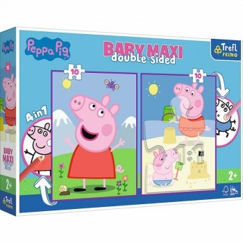 Puzzle dwustronne 2x10el BABY MAXI 4w1 Pogodny dzień Peppy. Peppa Pig 43001 Trefl