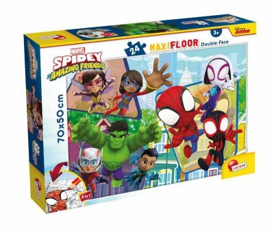PROMO Puzzle podłogowe dwustronne Maxi Floor 24el Marvel Spidey 99726 LISCIANI