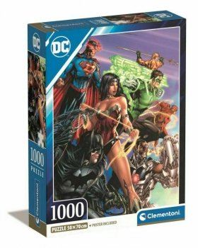 PROMO Clementoni Puzzle 1000el Compact DC Comics Justice League 39852