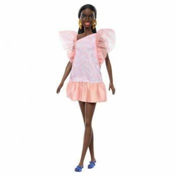 Barbie Lalka Fashionistas Brzoskwiniowo-różowa sukienka 216 HRH14 MATTEL