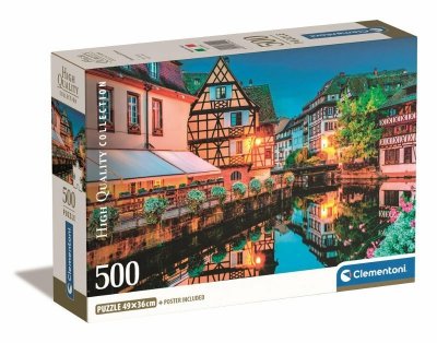 PROMO Clementoni Puzzle 500el Compact Starówka w Strasburgu. Strasbourg old town 35544